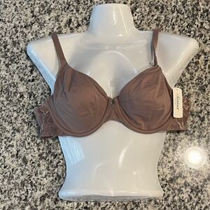 NWT Soma Embraceable Unlined Perfect Coverage LT Underwire Bra Womens 38B Mauve